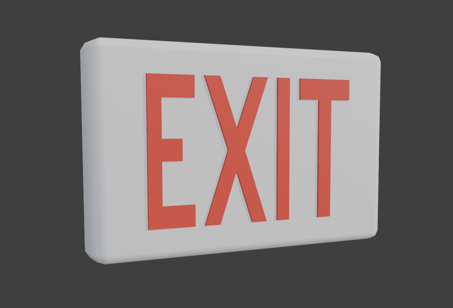 Low-Poly Exit Sign